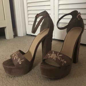 Charlotte Russe Faux-Suede Chunky Heels